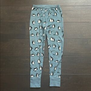 Smafolk wool/cotton thermal leggings size 7-8y blue